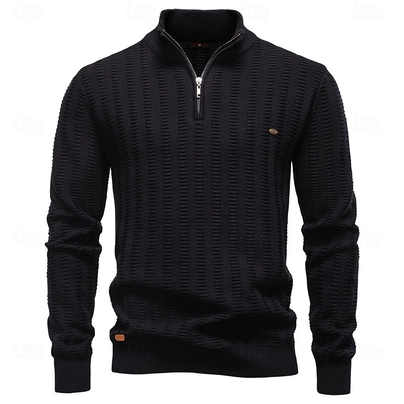 Pullover Damen mit Stehkragen und Reißverschluss - 16 - Jasminaboutique.com