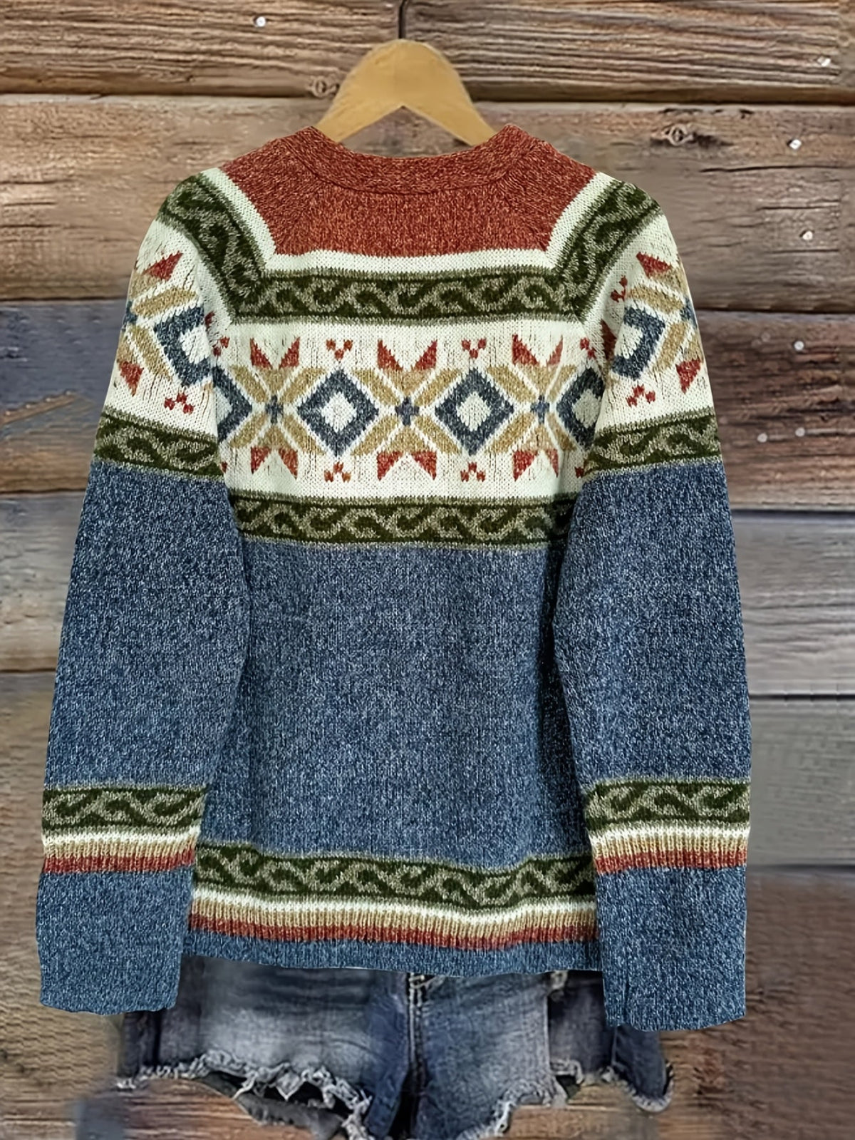 Cardigan Damen mit Knopfleiste und Muster - 2 - Jasminaboutique.com