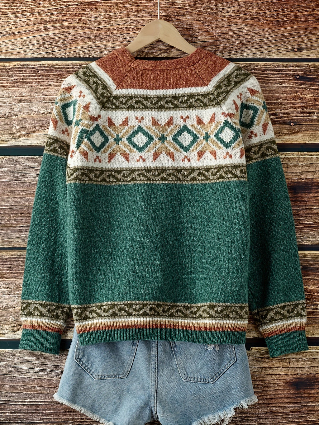Cardigan Damen mit Knopfleiste und Muster - 7 - Jasminaboutique.com