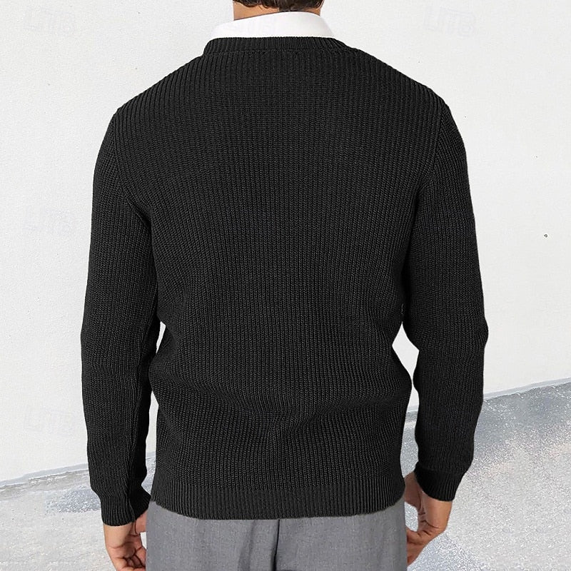 Cardigan Herren mit V-Ausschnitt und Knopfleiste - 3 - Jasminaboutique.com