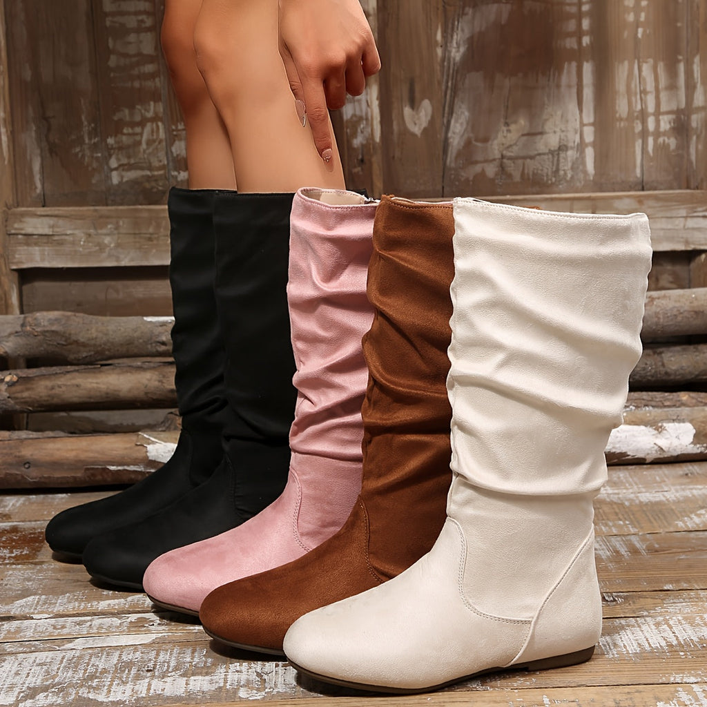 Schlupfstiefel Damen mit sanftem Schlupf und Reißverschluss - 11 - Jasminaboutique.com