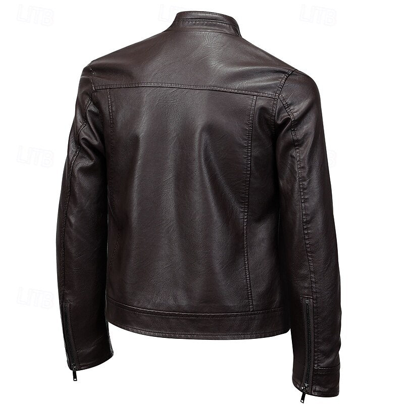 Bikerjacke Damen mit Stehkragen und praktischen Taschen - 5 - Jasminaboutique.com