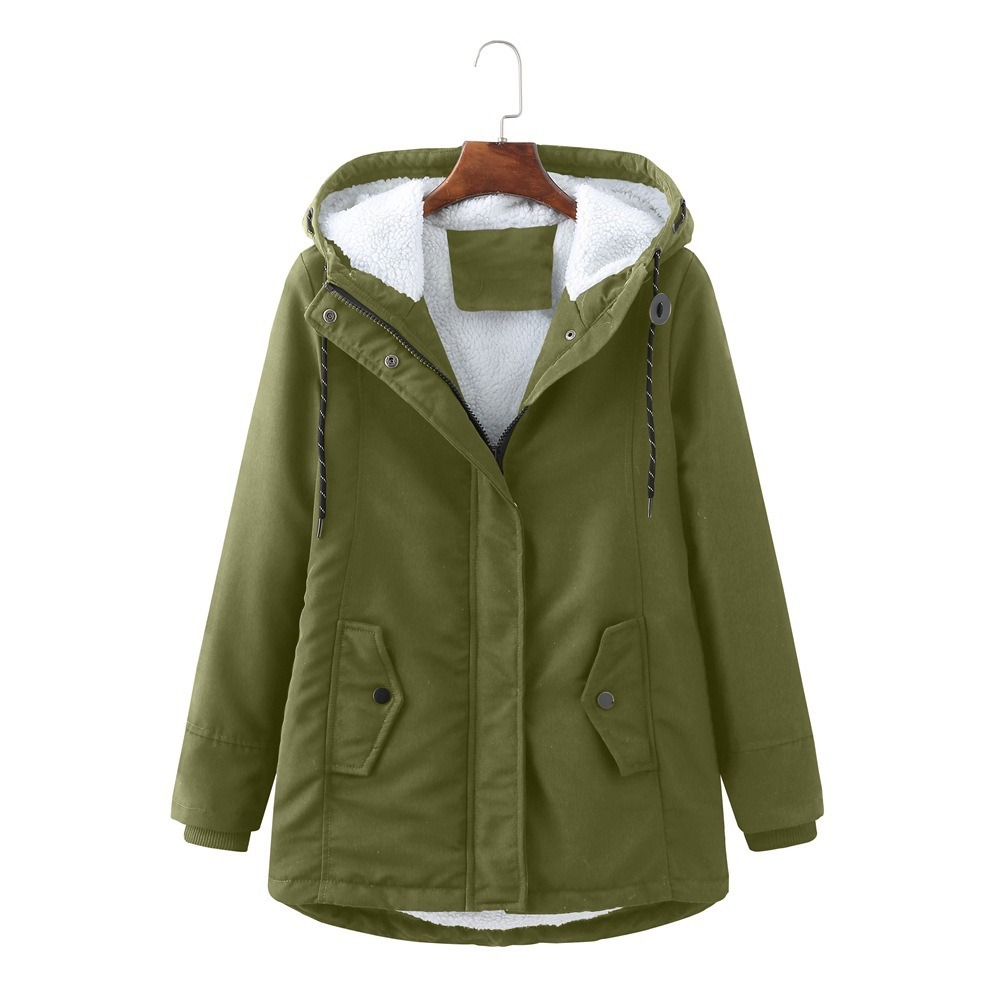 Winterjacke Damen mit Kapuze und praktischen Taschen - 1 - Jasminaboutique.com