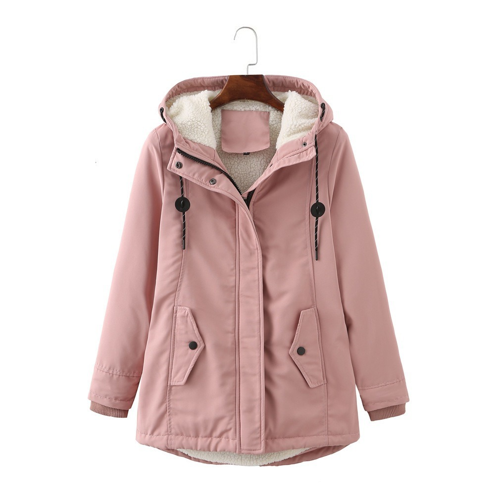 Winterjacke Damen mit Kapuze und praktischen Taschen - 2 - Jasminaboutique.com