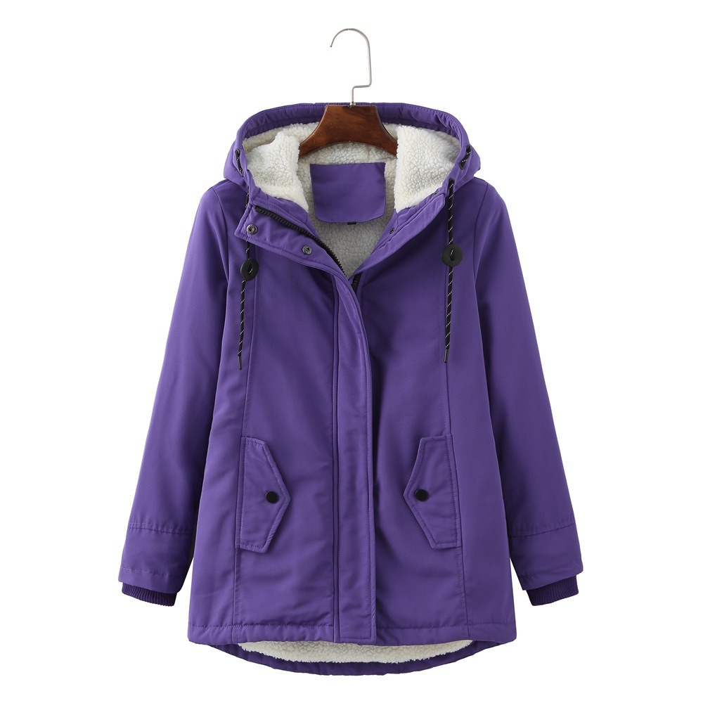 Winterjacke Damen mit Kapuze und praktischen Taschen - 3 - Jasminaboutique.com