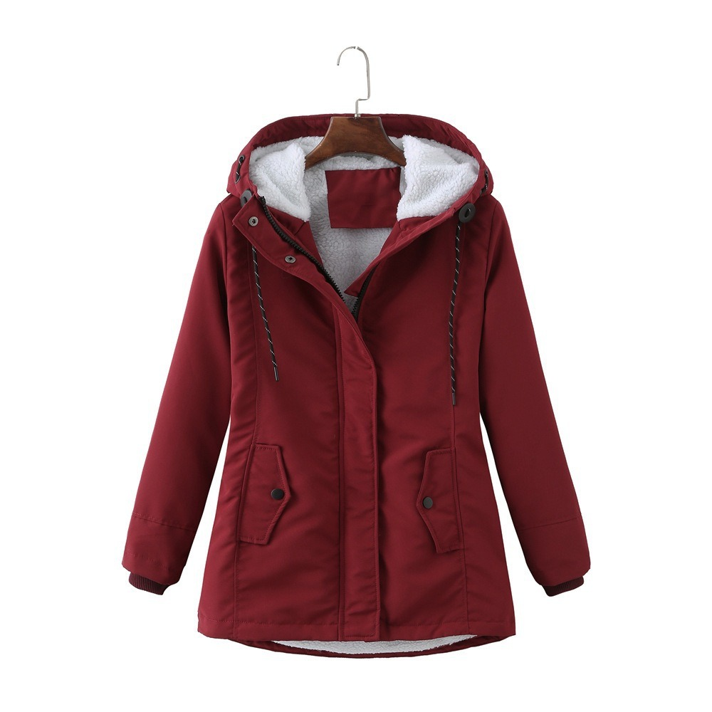 Winterjacke Damen mit Kapuze und praktischen Taschen - 5 - Jasminaboutique.com