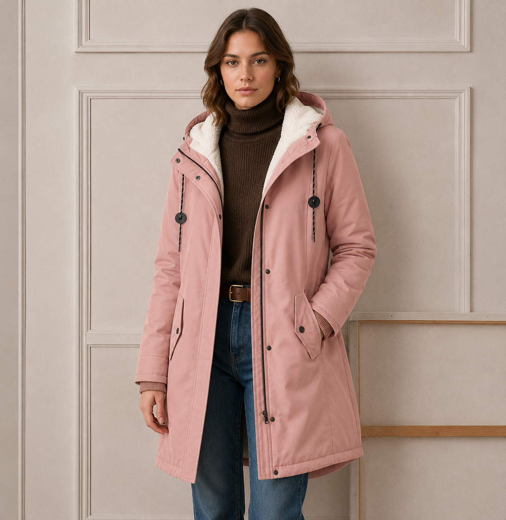 Winterjacke Damen mit Kapuze und praktischen Taschen - 9 - Jasminaboutique.com
