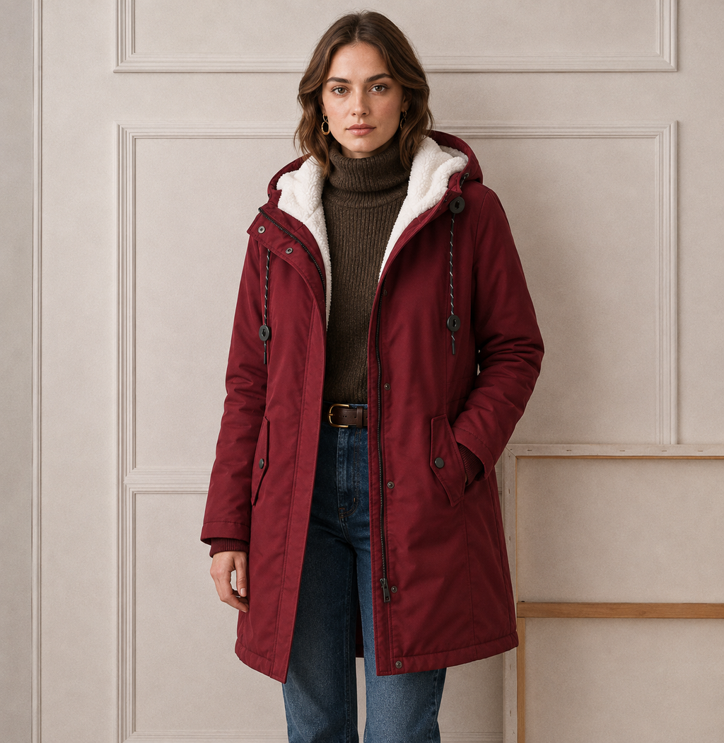 Winterjacke Damen mit Kapuze und praktischen Taschen - 13 - Jasminaboutique.com