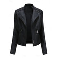 Bikerjacke Damen mit tailliertem Schnitt und Ziernähten - 1 - Jasminaboutique.com