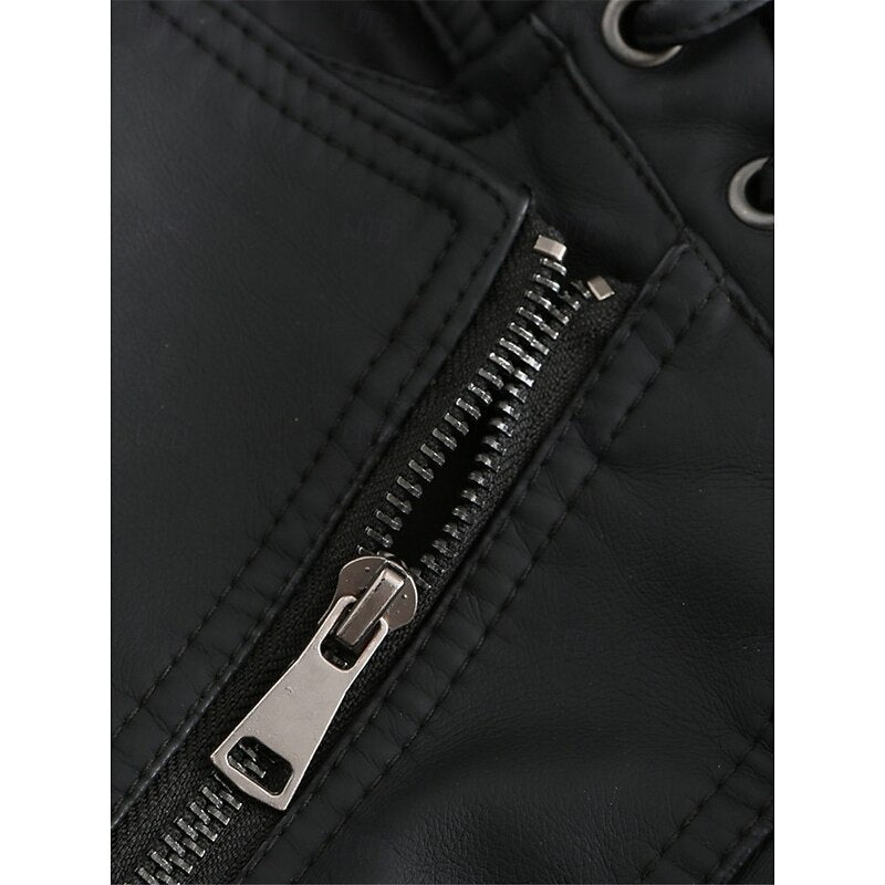 Bikerjacke Damen mit tailliertem Schnitt und Ziernähten - 6 - Jasminaboutique.com