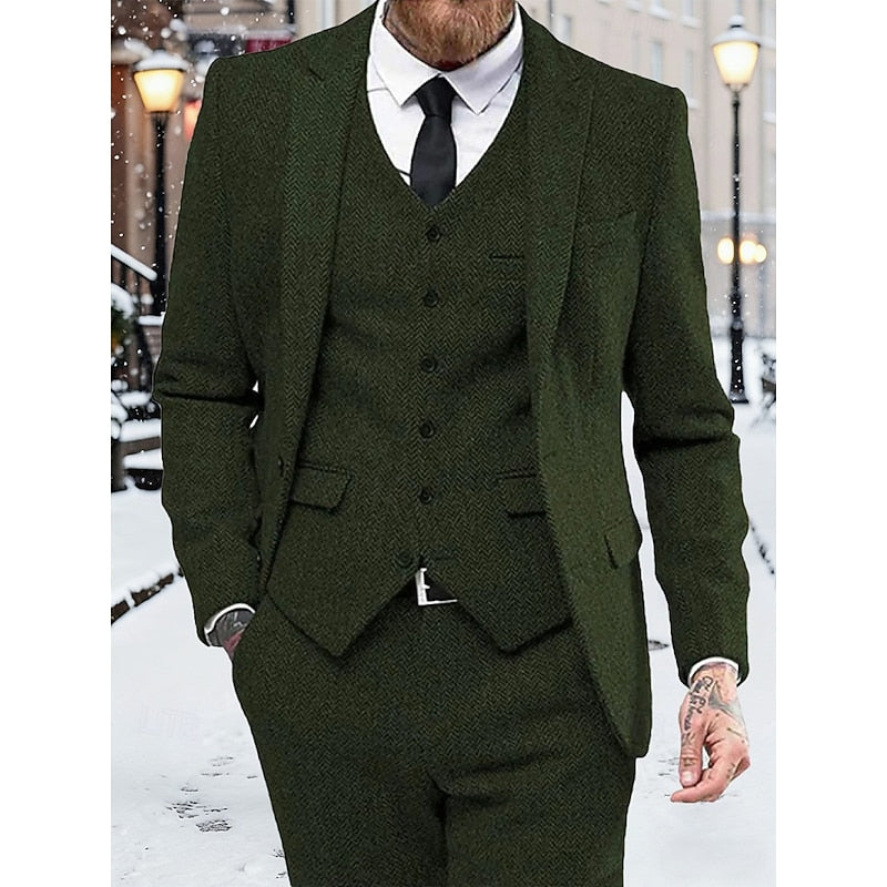 Anzug Herren mit Weste und Blazer im Hahnentritt-Muster - 1 - Jasminaboutique.com