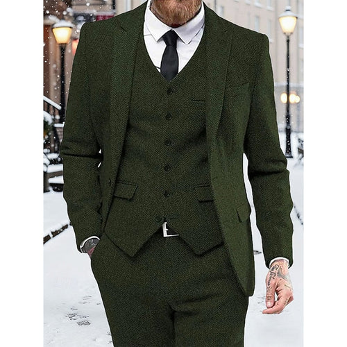 Anzug Herren mit Weste und Blazer im Hahnentritt-Muster - 1 - Jasminaboutique.com
