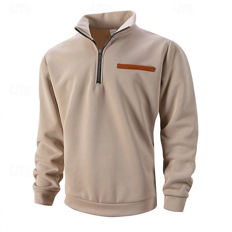 Pullover Herren mit Stehkragen und Reißverschluss - 1 - Jasminaboutique.com