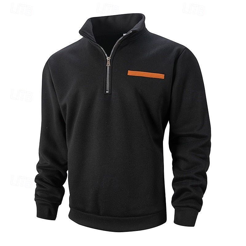 Pullover Herren mit Stehkragen und Reißverschluss - 4 - Jasminaboutique.com