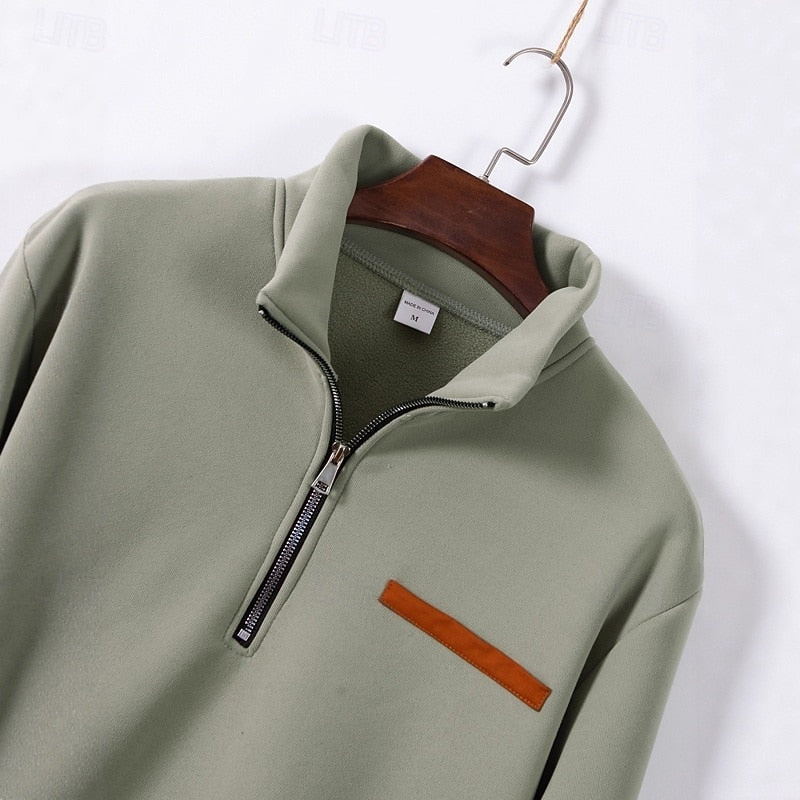 Pullover Herren mit Stehkragen und Reißverschluss - 5 - Jasminaboutique.com