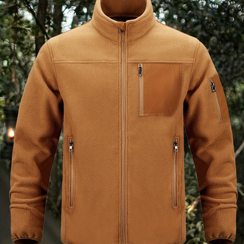 Fleecejacke Damen mit Stehkragen und praktischen Taschen - 1 - Jasminaboutique.com