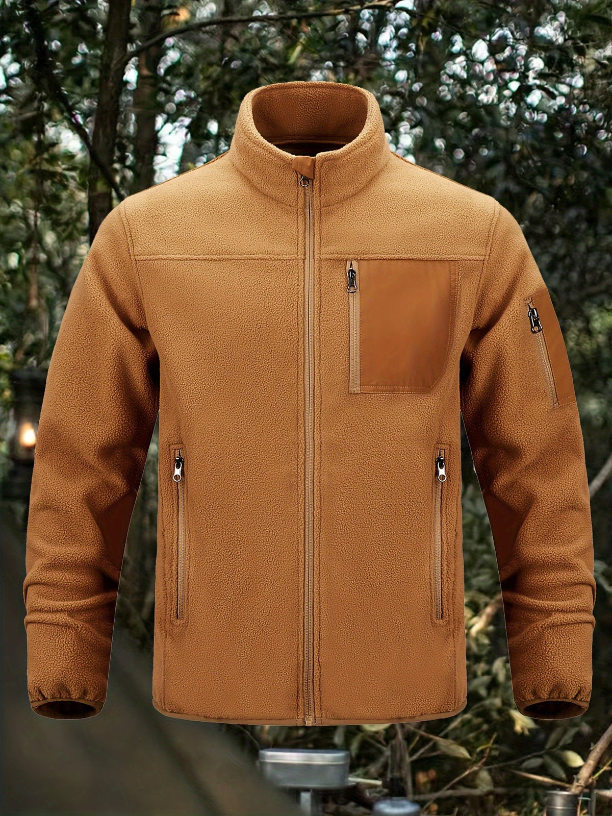 Fleecejacke Damen mit Stehkragen und praktischen Taschen - 2 - Jasminaboutique.com