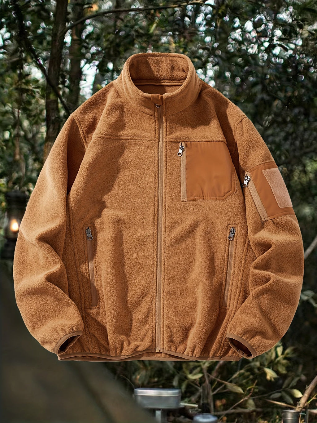 Fleecejacke Damen mit Stehkragen und praktischen Taschen - 4 - Jasminaboutique.com