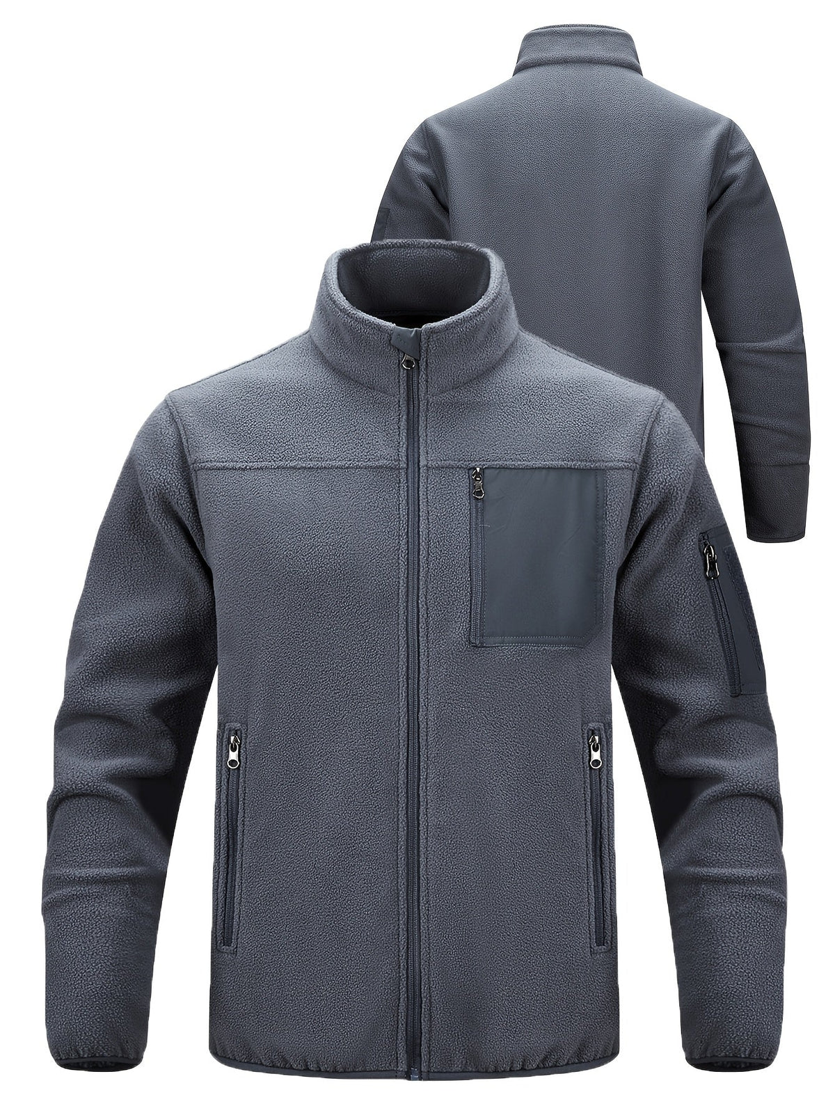 Fleecejacke Damen mit Stehkragen und praktischen Taschen - 21 - Jasminaboutique.com