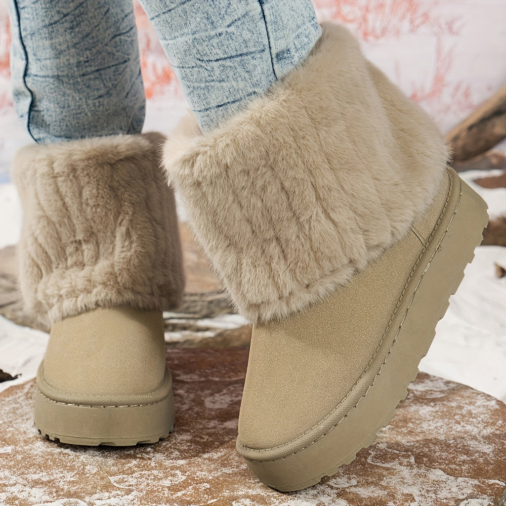 Winter Boots Damen mit Futter und Plattform - 1 - Jasminaboutique.com