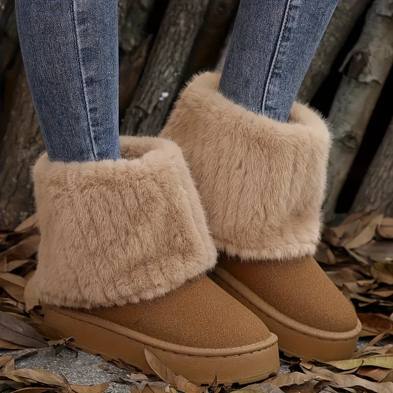 Winter Boots Damen mit Futter und Plattform - 2 - Jasminaboutique.com