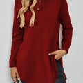 Pullover Damen mit Langarm und seitlichen Schlitzen - 1 - Jasminaboutique.com