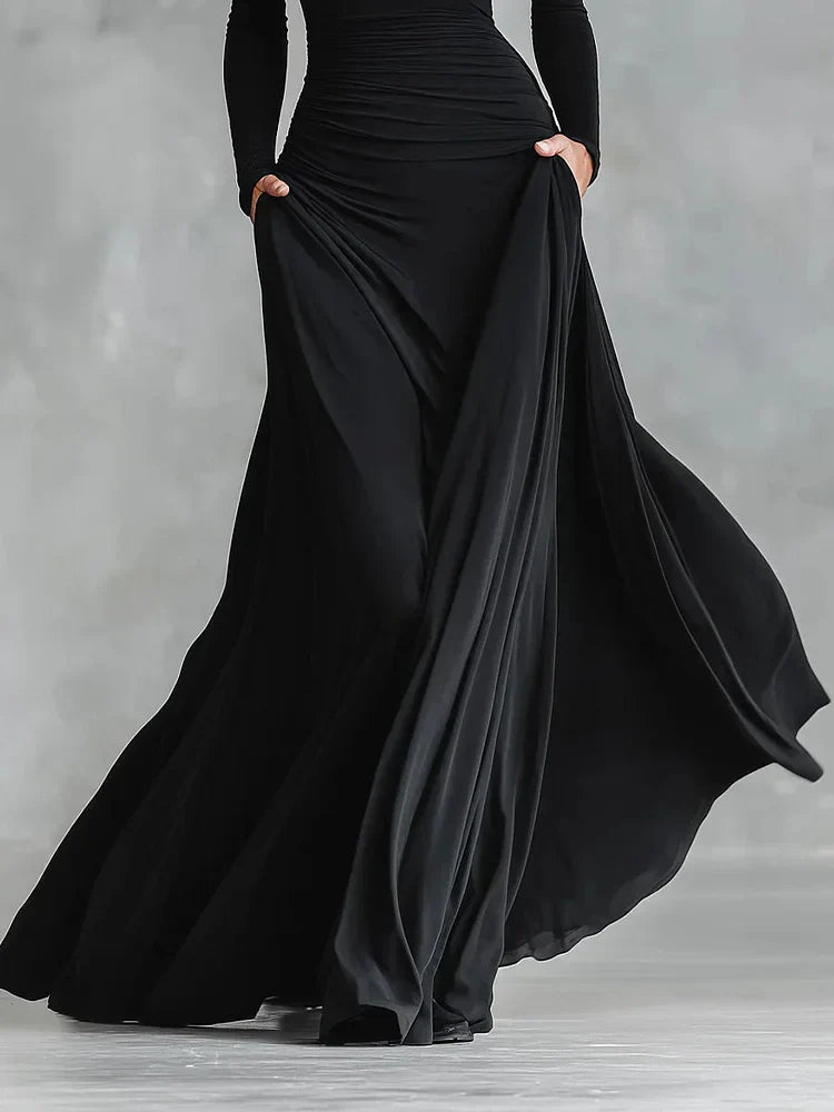 Maxikleid Damen mit Taillierung und schmalem Schnitt - 5 - Jasminaboutique.com
