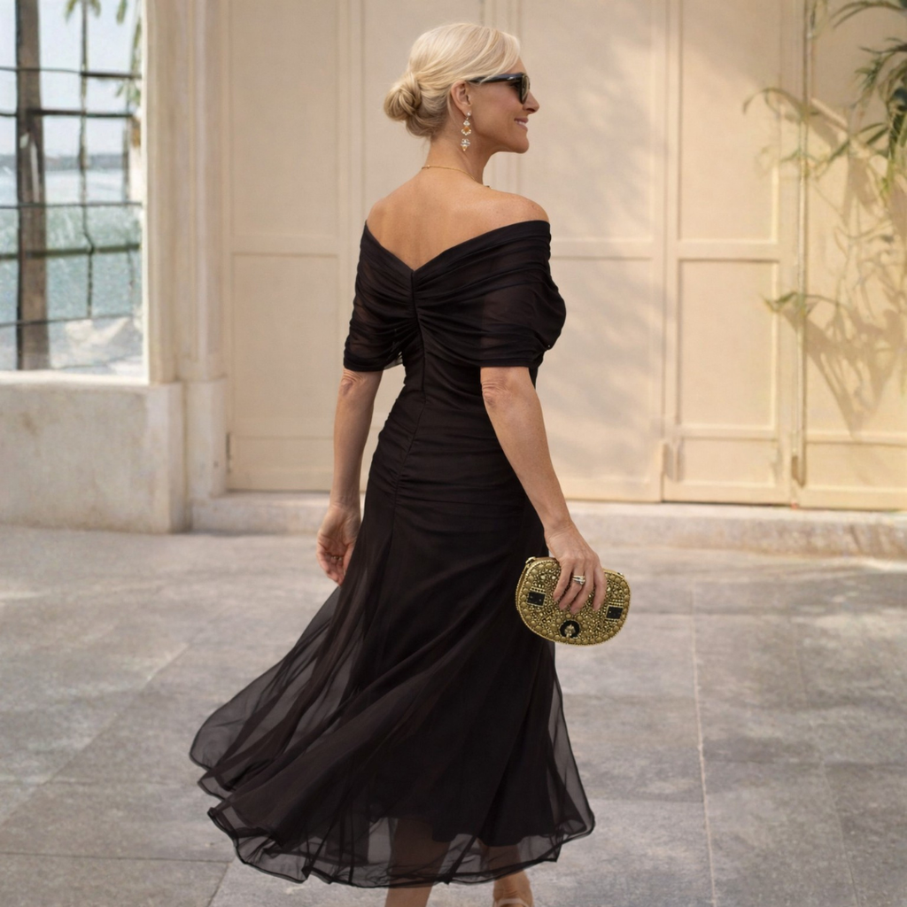 Maxikleid Damen mit Wickeloptik und V-Ausschnitt - 15 - Jasminaboutique.com