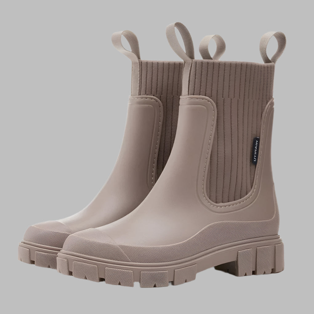 Gummistiefel Damen mit elastischem Einsatz und rutschfester Sohle - 1 - Jasminaboutique.com