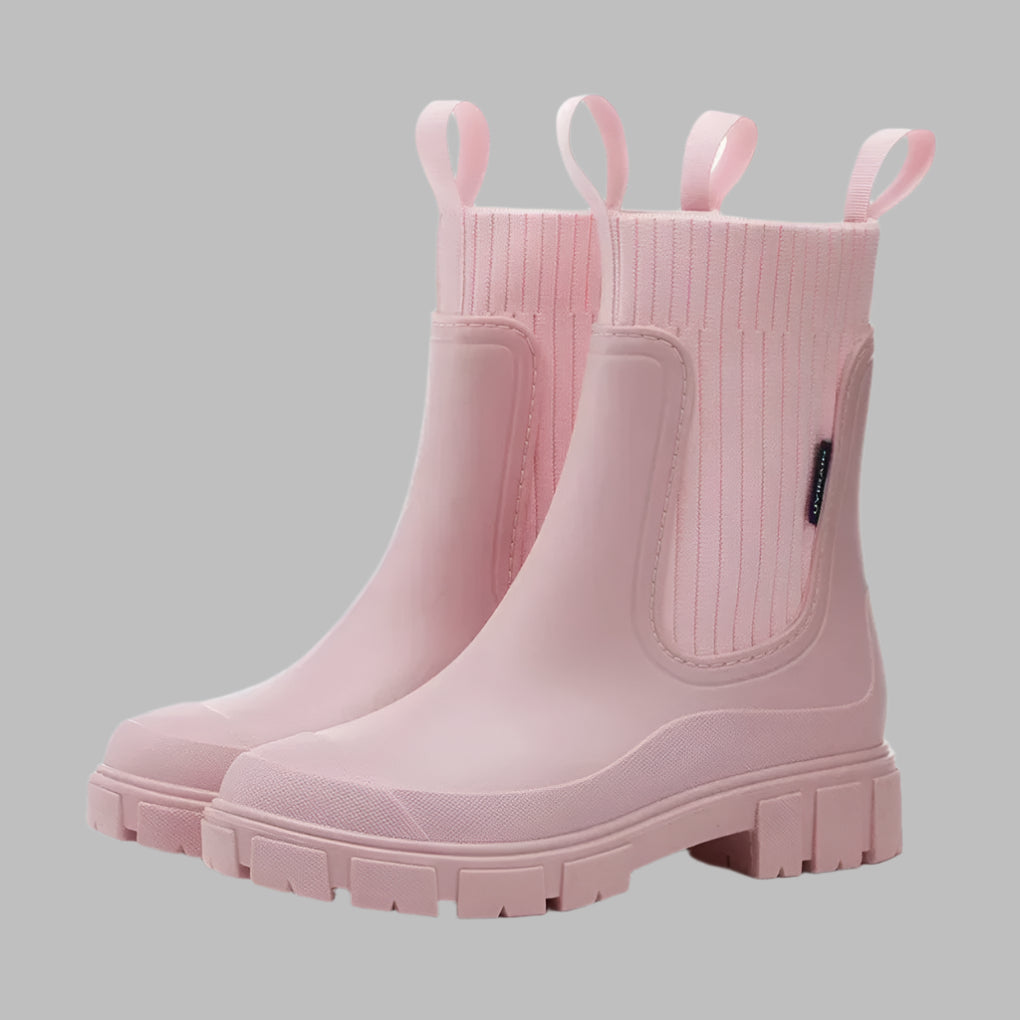 Gummistiefel Damen mit elastischem Einsatz und rutschfester Sohle - 2 - Jasminaboutique.com