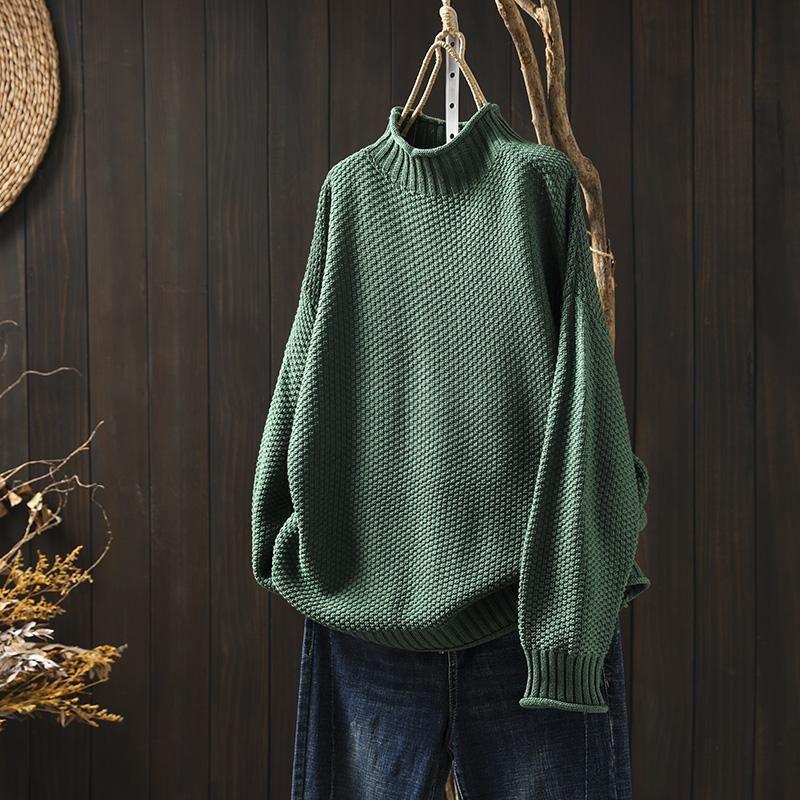 Pullover Damen mit Stehkragen und lässigem Schnitt - 3 - Jasminaboutique.com