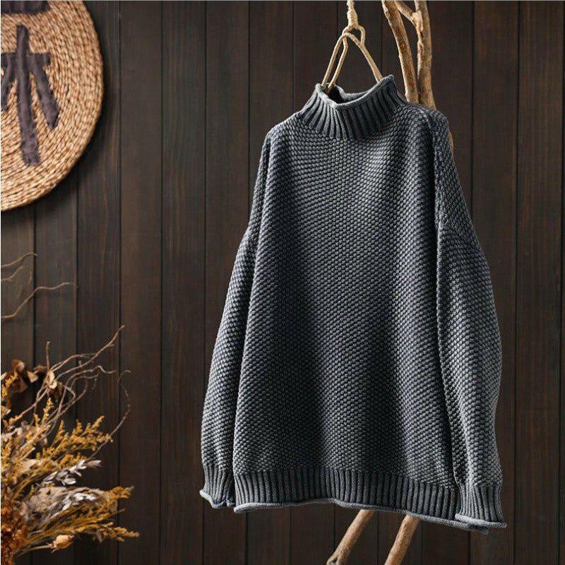 Pullover Damen mit Stehkragen und lässigem Schnitt - 7 - Jasminaboutique.com