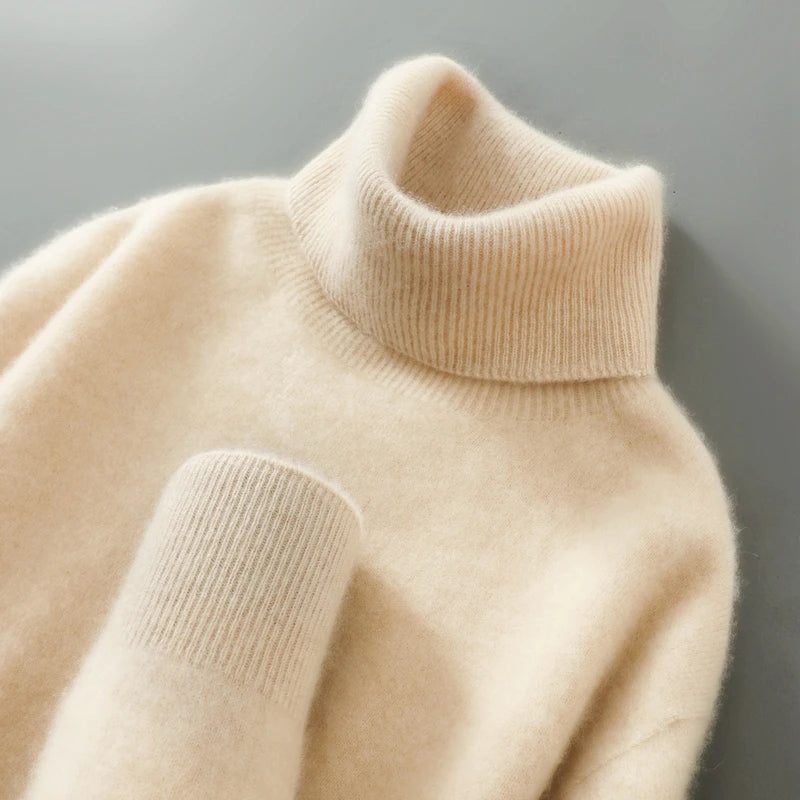Pullover Damen mit Rollkragen und lässigem Schnitt - 6 - Jasminaboutique.com