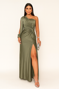 Maxikleid Damen mit Wickeloptik und V-Ausschnitt, figurbetont - 1 - Jasminaboutique.com
