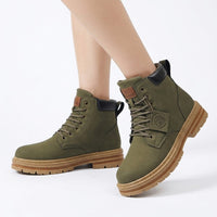 Stiefeletten Damen mit robuster Sohle und Schnürung - 1 - Jasminaboutique.com