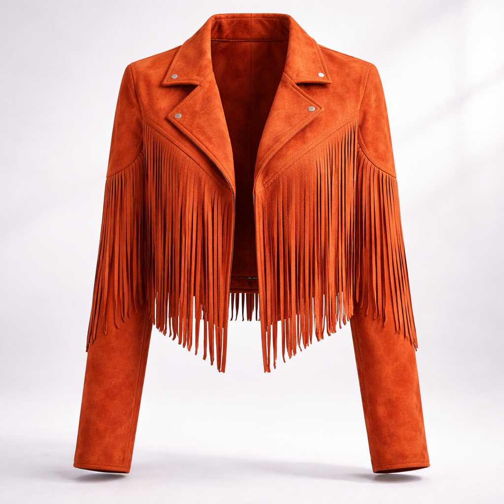 Fransenjacke Damen mit tailliertem Schnitt und auffälligen Fransen - 9 - Jasminaboutique.com