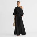 Maxikleid Damen mit One-Shoulder Schnitt und lässiger Passform - 1 - Jasminaboutique.com