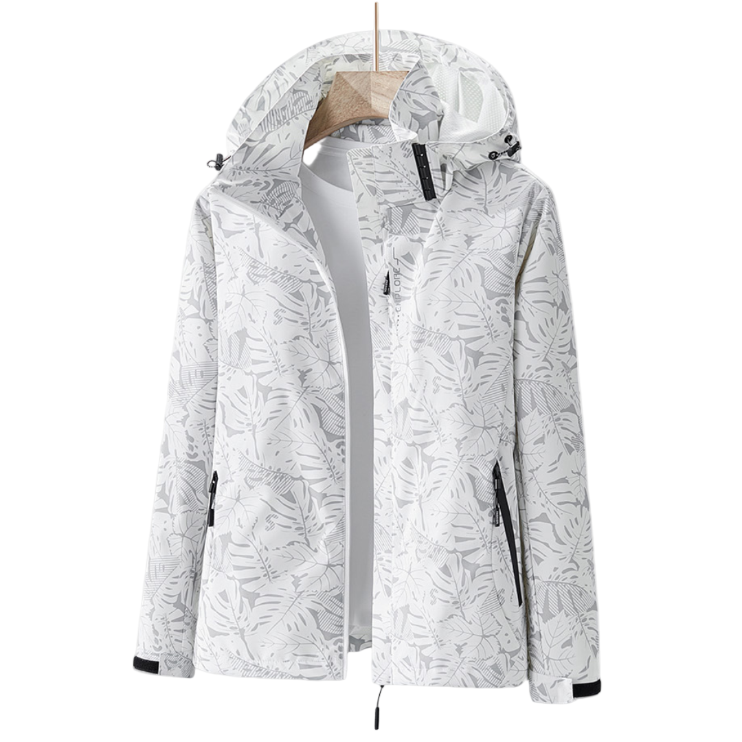 Damen Jacke mit Kapuze und Blumenmuster - 1 - Jasminaboutique.com