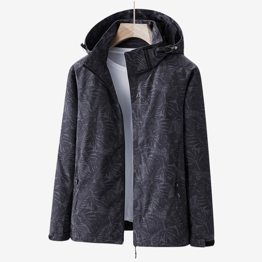 Damen Jacke mit Kapuze und Blumenmuster - 3 - Jasminaboutique.com