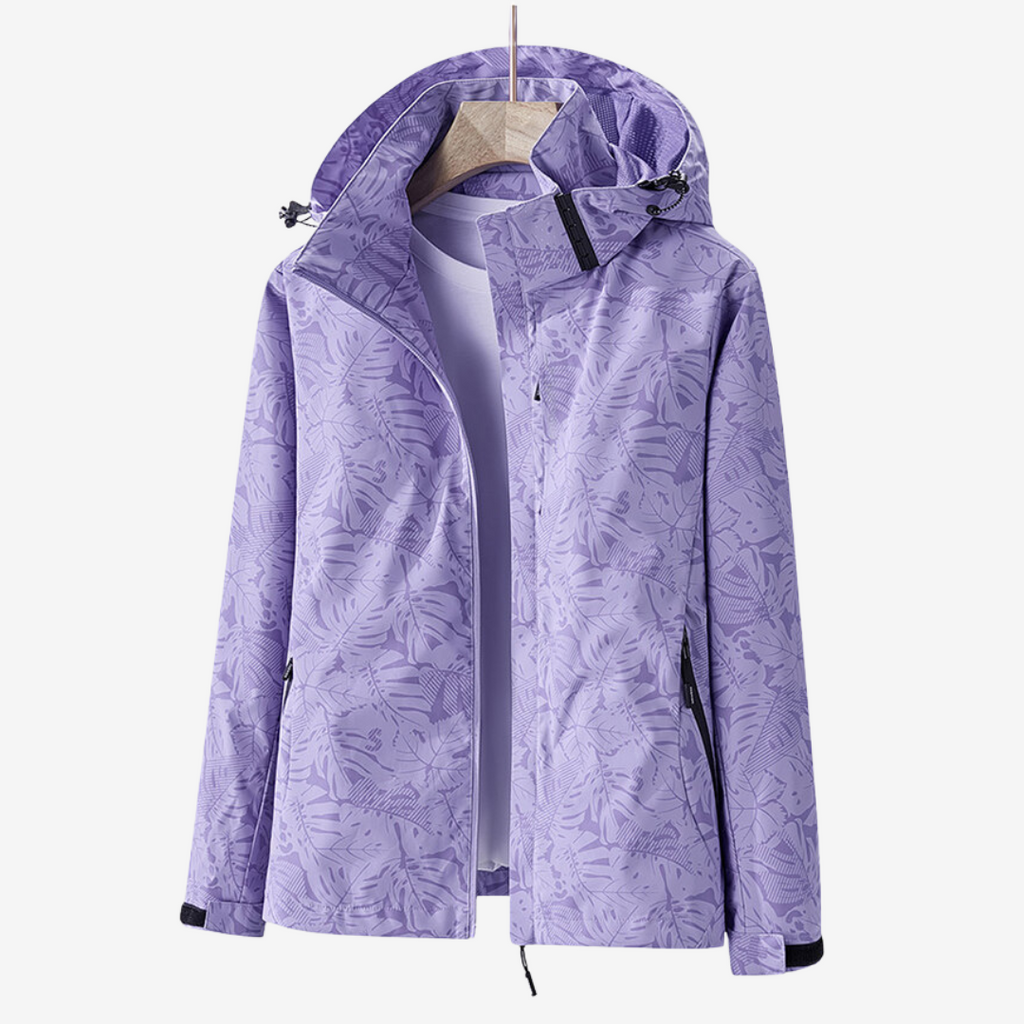 Damen Jacke mit Kapuze und Blumenmuster - 4 - Jasminaboutique.com