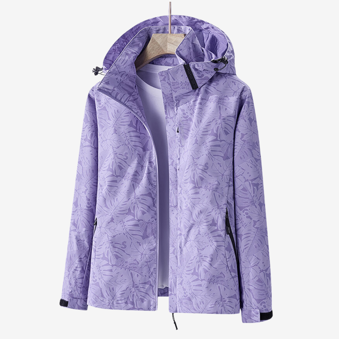 Damen Jacke mit Kapuze und Blumenmuster - 4 - Jasminaboutique.com