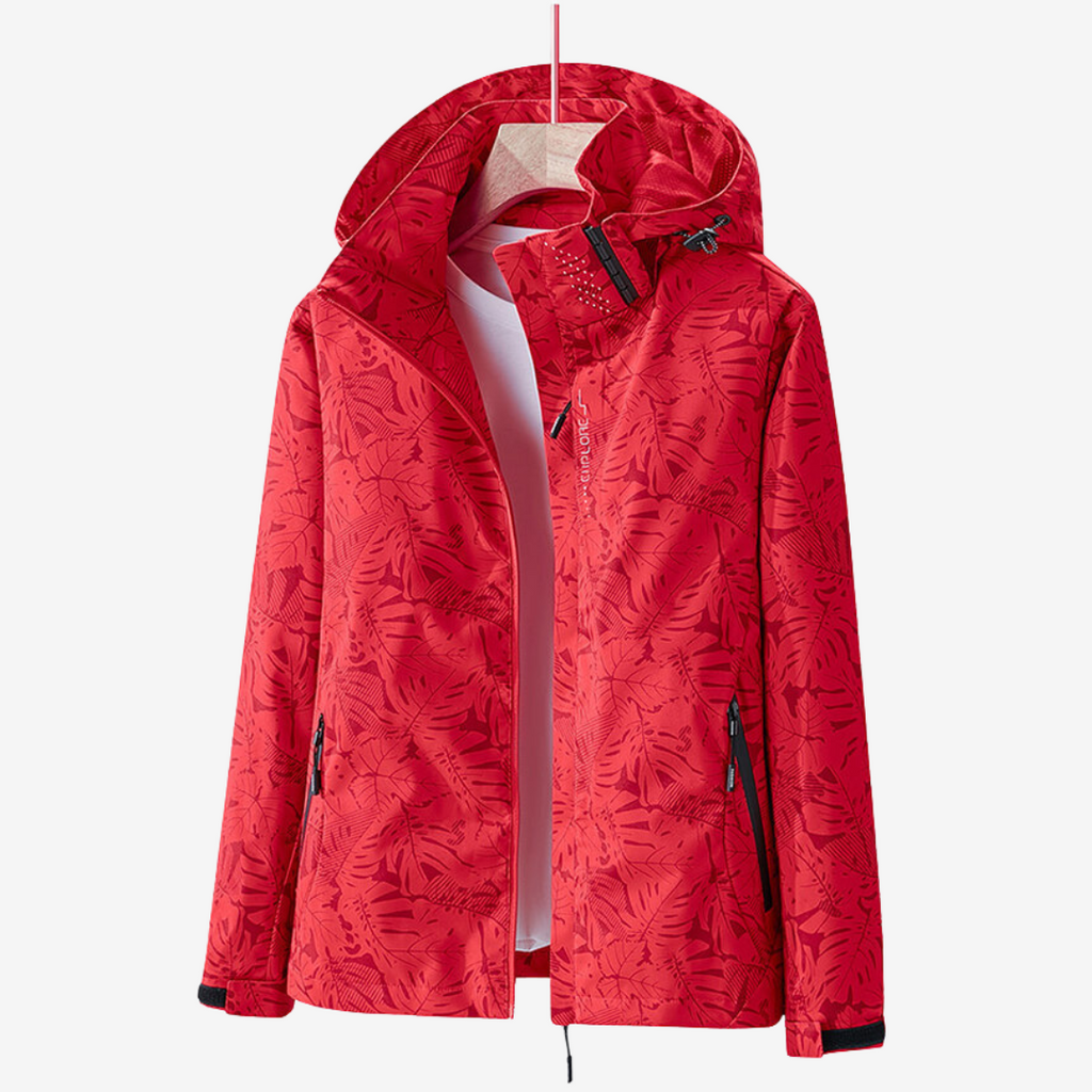 Damen Jacke mit Kapuze und Blumenmuster - 6 - Jasminaboutique.com