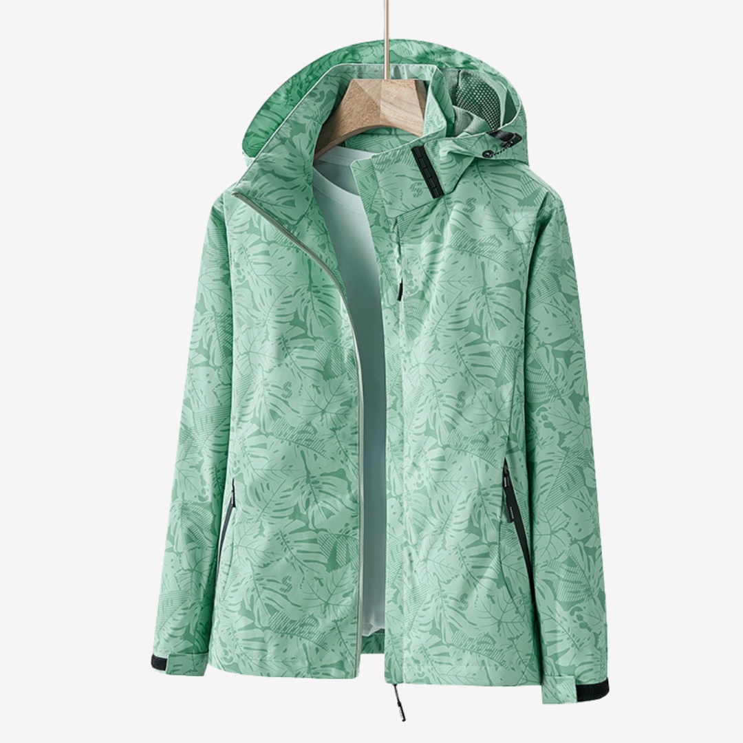 Damen Jacke mit Kapuze und Blumenmuster - 7 - Jasminaboutique.com