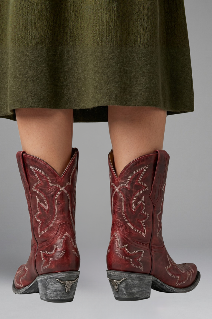 Stiefel Damen mit Western-Stickereien und strukturierter Silhouette - 4 - Jasminaboutique.com