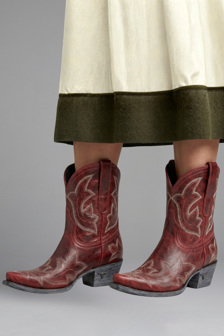Stiefel Damen mit Western-Stickereien und strukturierter Silhouette - 5 - Jasminaboutique.com