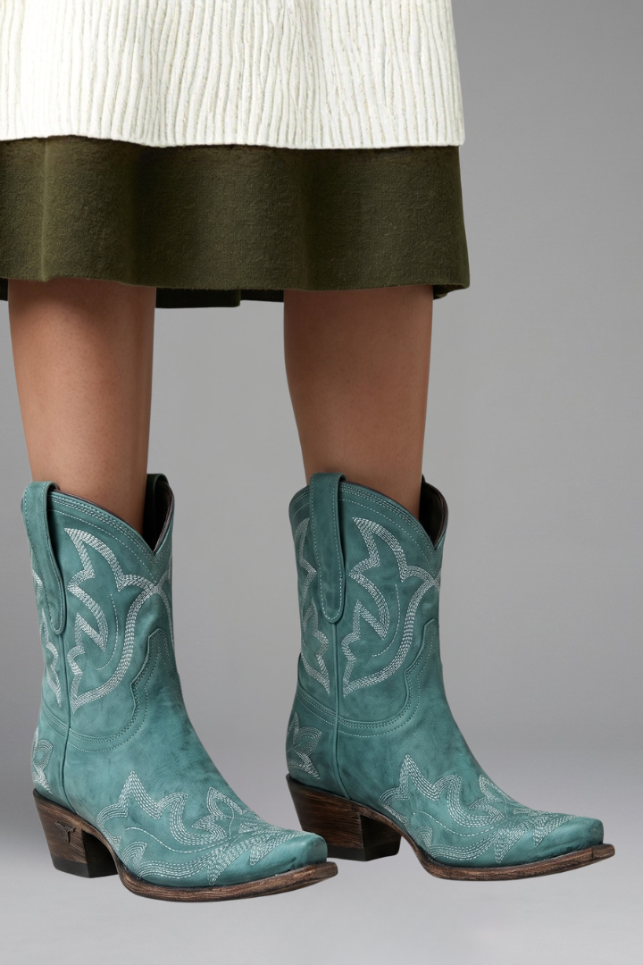 Stiefel Damen mit Western-Stickereien und strukturierter Silhouette - 7 - Jasminaboutique.com