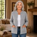 Cardigan Damen mit Taschen und Stehkragen, lässige Passform - 1 - Jasminaboutique.com
