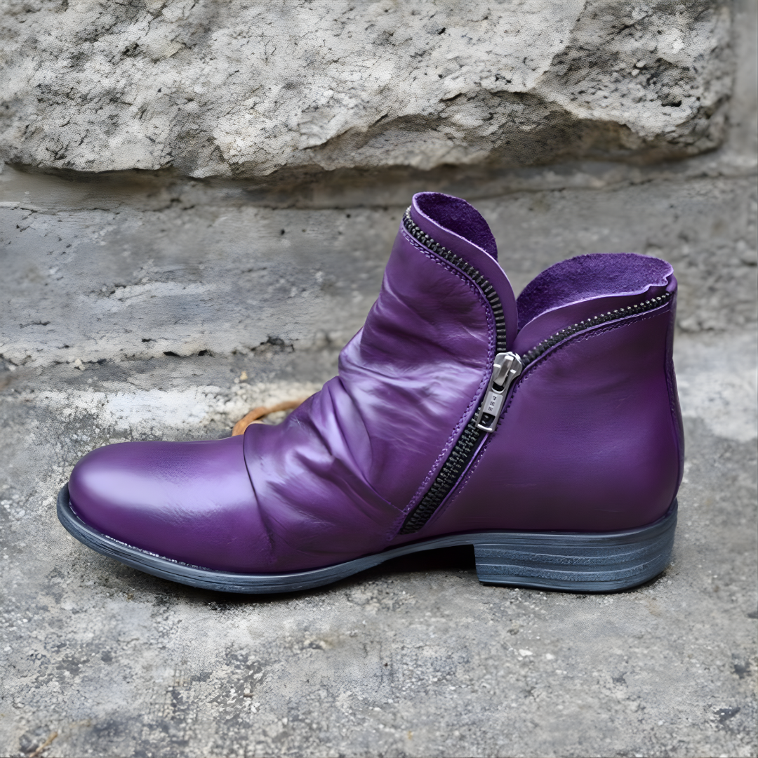 Stiefeletten Damen mit Reißverschluss und lässigem Design - 1 - Jasminaboutique.com