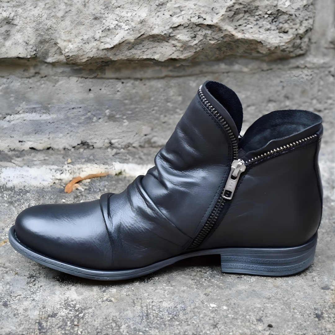 Stiefeletten Damen mit Reißverschluss und lässigem Design - 2 - Jasminaboutique.com