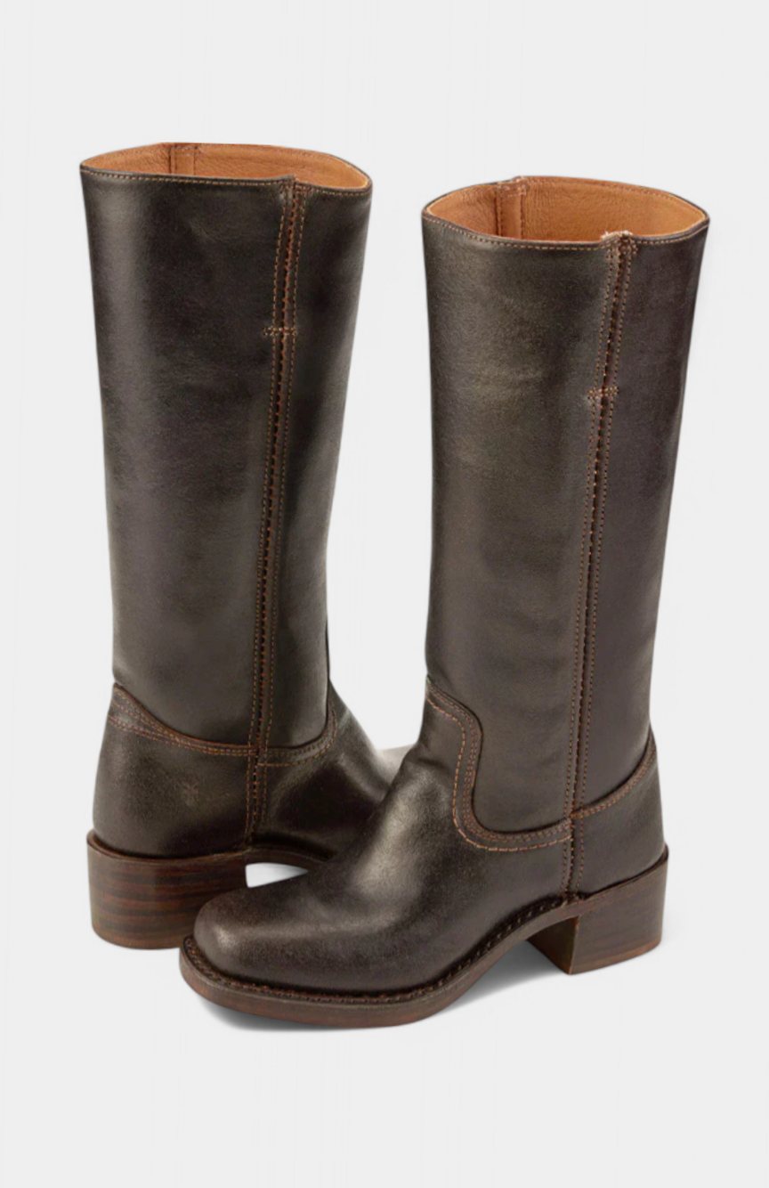 Kniehohe Boots Damen mit Blockabsatz und tailliertem Schnitt - 5 - Jasminaboutique.com